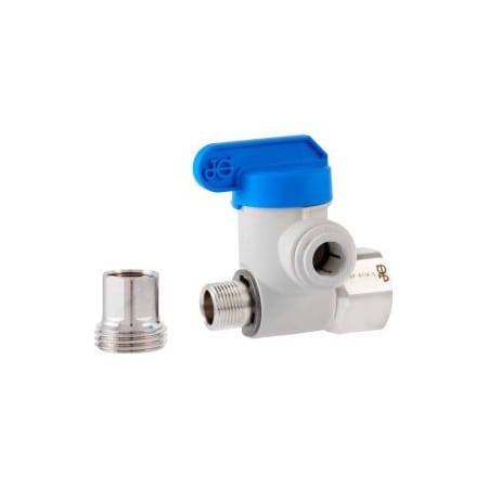 Reliance Worldwide John Guest 1/2'' x 3/8'' x 3/8'' Polypropylene Angle Stop Adapter Valve ASVPP6LF-US